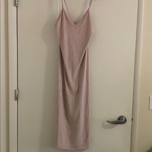 Salmon colored bodycon dress